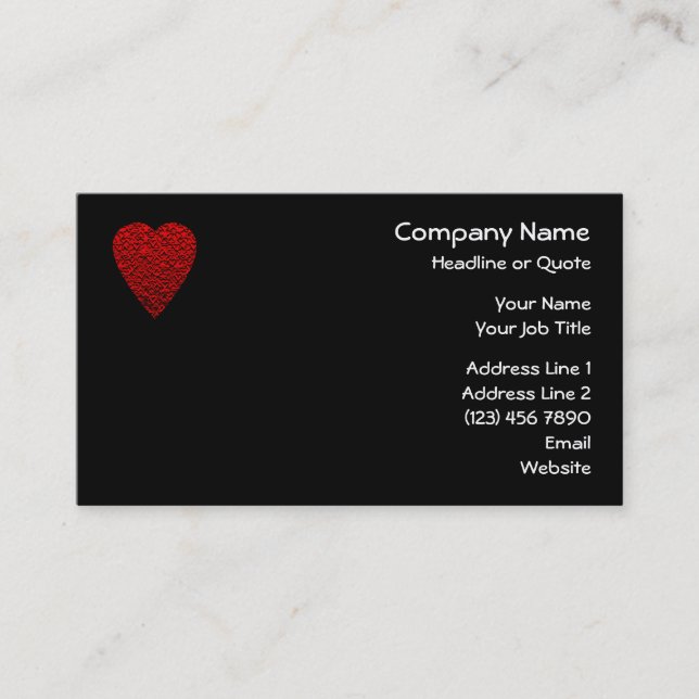 Bright Red Heart Picture. Business Card (Front)