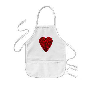 Bright Red Heart Picture. Kids Apron