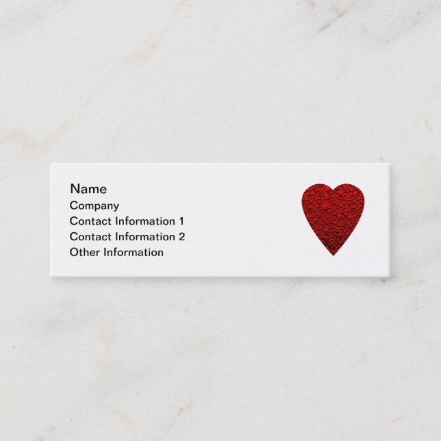 Bright Red Heart Picture. Mini Business Card (Front)