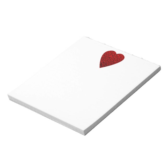 Bright Red Heart Picture. Notepad (Rotated)