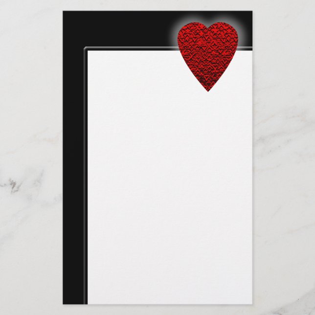 Bright Red Heart Picture. Stationery (Front)