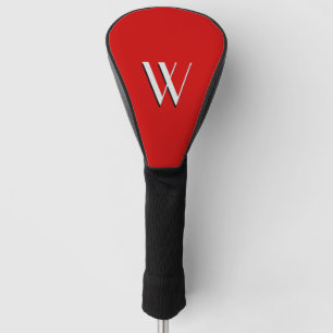 Bright Red Initialled Golf Head Cover