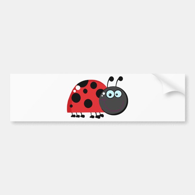Bright Red Lady Bug Bumper Sticker (Front)