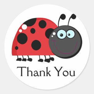 Bright Red Lady Bug Classic Round Sticker