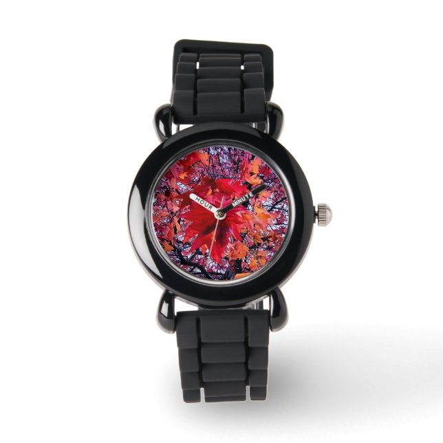 Bright red leaves  watch (Front)