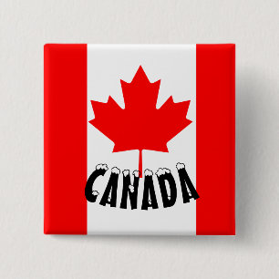 Bright Red Maple Leaf Canada Flag 15 Cm Square Badge