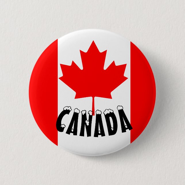 Bright Red Maple Leaf Canada Flag 6 Cm Round Badge (Front)