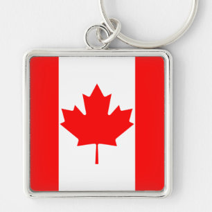 Bright Red Maple Leaf Canada Flag Key Ring