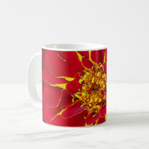 bright red marigold coffee mug