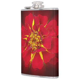 bright red marigold hip flask