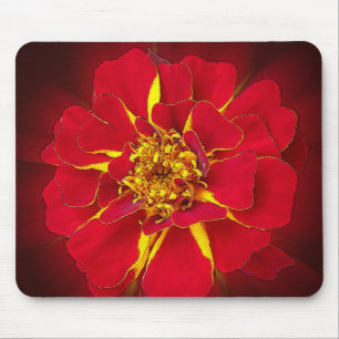 bright red marigold mouse pad