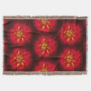 bright red marigold throw blanket