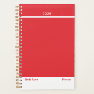 Bright Red Minimalist Planner
