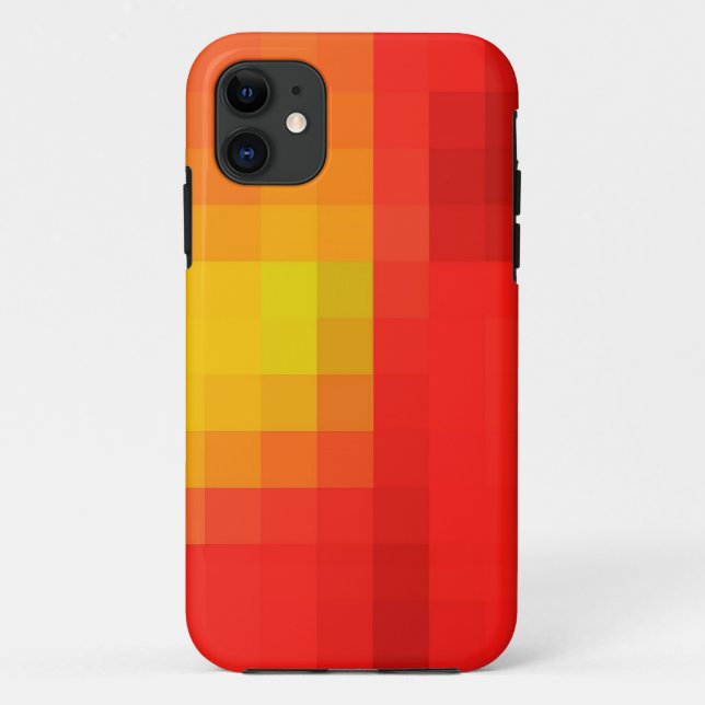 Bright Red Orange & Yellow Mosaic Abstract Pattern Case-Mate iPhone Case (Back)