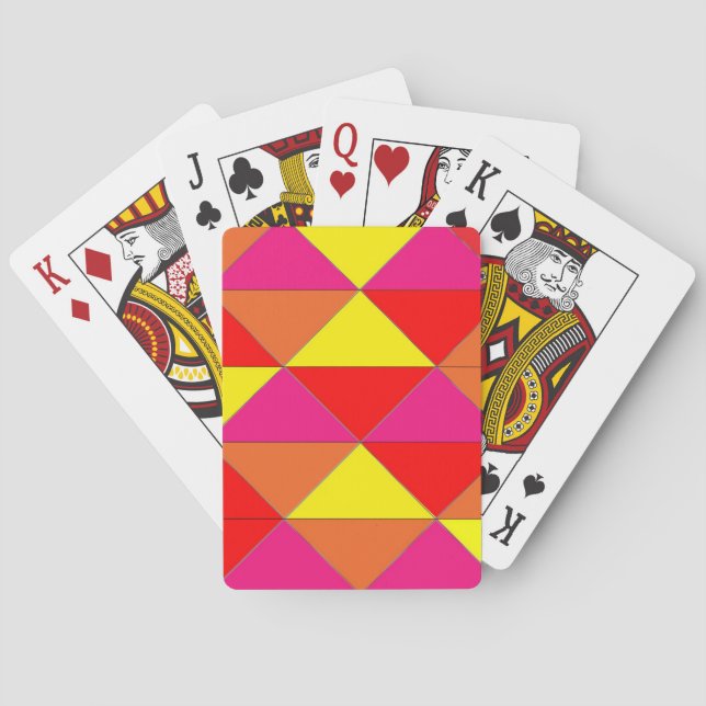Bright Red Orange Yellow Pink Deck of Cards (Back)
