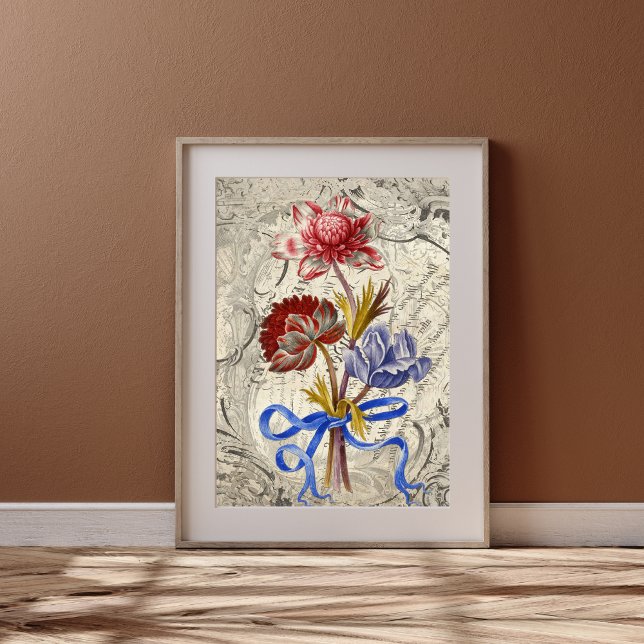 Bright Red-pink Bouquet of Flowers Decoupage Paper (Creator Uploaded)