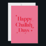 Bright Red Pink Happy Challah Days Funny Hanukkah Holiday Card<br><div class="desc">© Gorjo Designs. Made for you via the Zazzle platform.

// Need help customising your design? Got other ideas? Feel free to contact me (Zoe) directly via the contact button below.</div>