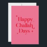 Bright Red Pink Happy Challah Days Funny Hanukkah Holiday Card<br><div class="desc">© Gorjo Designs. Made for you via the Zazzle platform.

// Need help customising your design? Got other ideas? Feel free to contact me (Zoe) directly via the contact button below.</div>