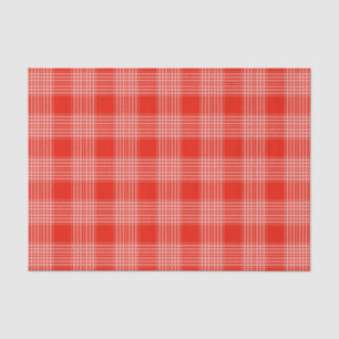 Bright Red Plaid Pattern Tissue Paper