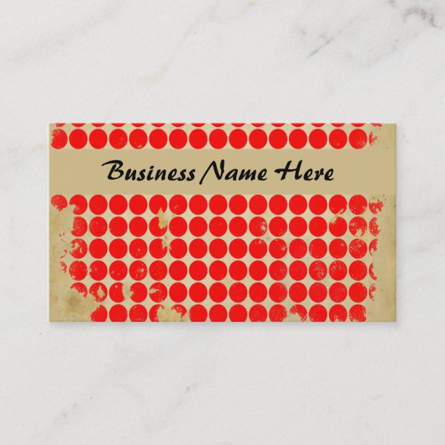 Bright Red Polka Dot Business Card (Front)