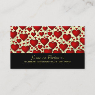 Bright Red Romantic Hearts Pattern Business Card