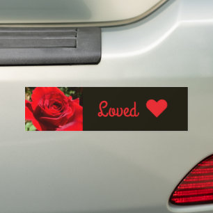 Bright Red Rose Bumper Sticker