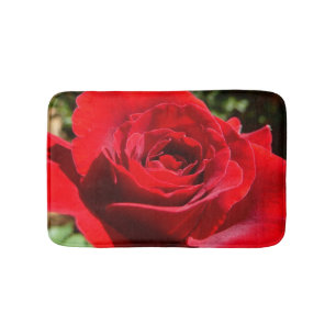 Bright Red Rose Flower Beautiful Floral Bath Mat
