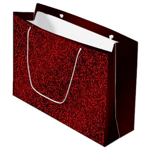 Bright Red Rose Pattern Large Gift Bag