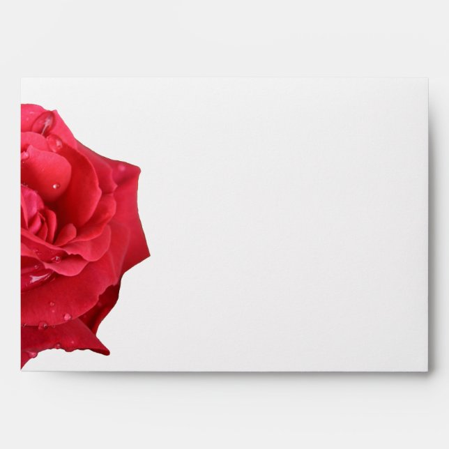 Bright Red Rose Personalised Envelopes (Front)