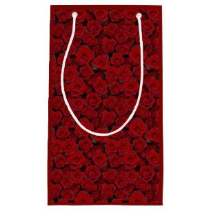 Bright Red Roses Small Gift Bag