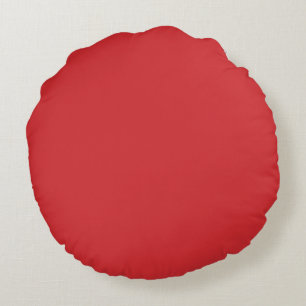 Bright Red Solid Colour - Colour - Hue - 012-41-36 Round Cushion