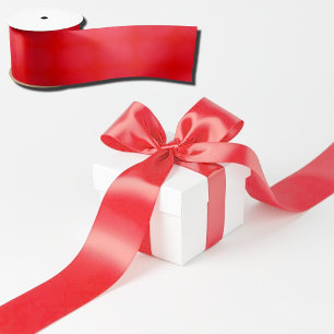 bright red solid colour satin ribbon