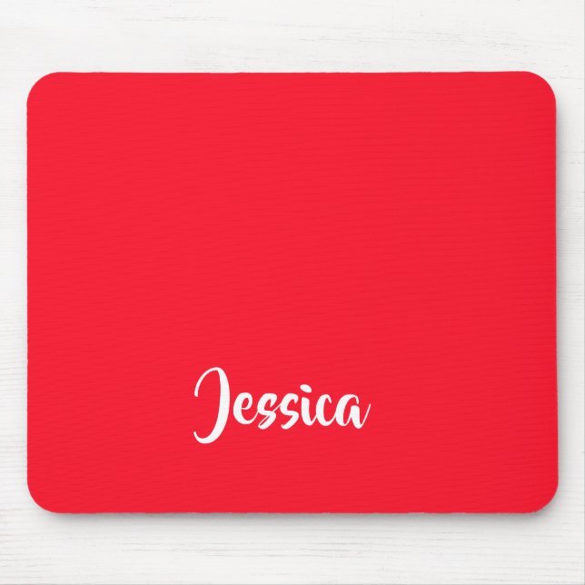 Bright red solid plain mouse pad (Front)