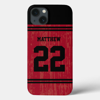 Bright Red Sport Jersey Number iPhone 6 13 Case