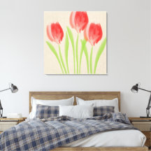 Bright Red Spring Tulips