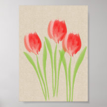 Bright Red Spring Tulips