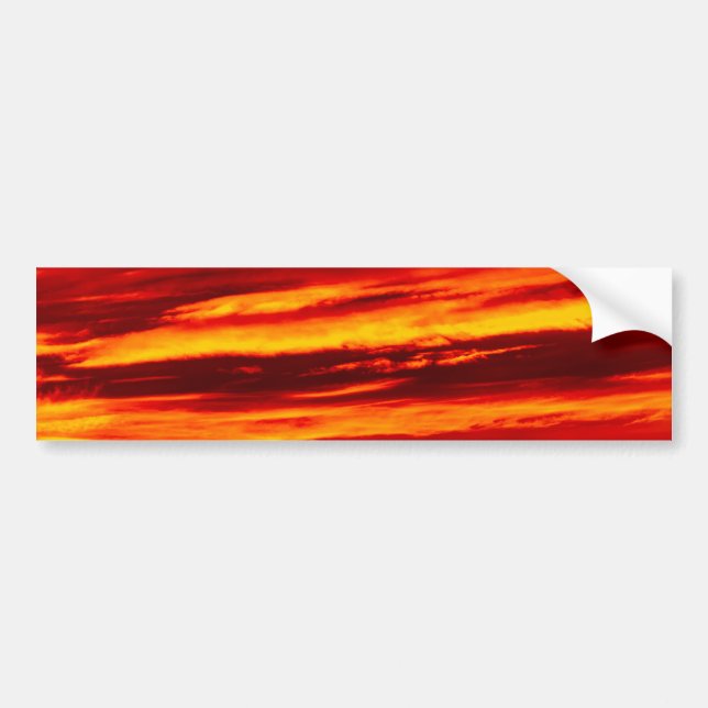 Bright Red Sunset Bumper Sticker (Front)