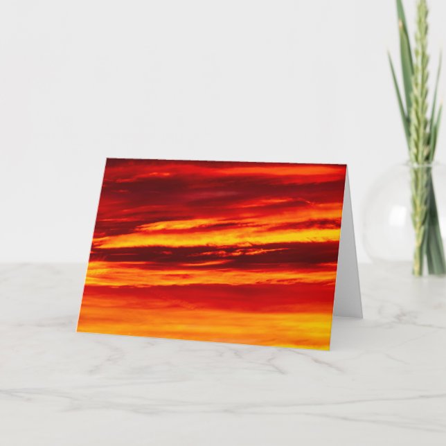Bright Red Sunset Card (Front)