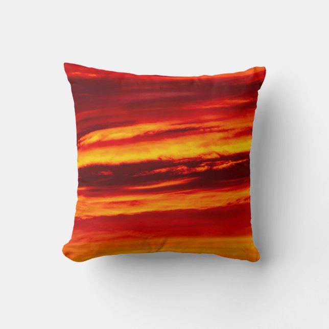 Bright Red Sunset Cushion (Front)