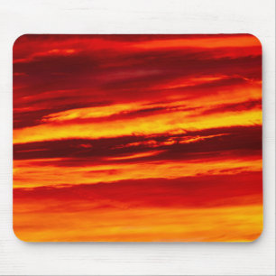 Bright Red Sunset Mouse Pad