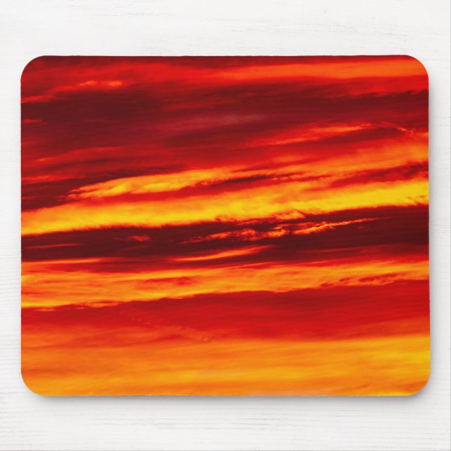 Bright Red Sunset Mouse Pad (Front)