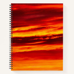 Bright Red Sunset Notebook