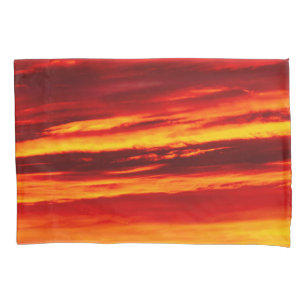 Bright Red Sunset Pillowcase