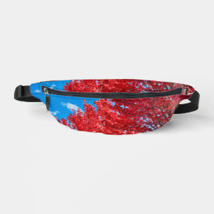 Bright Red Tree Leaves In Autumn Bum Bags