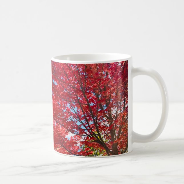 Bright Red Tree Leaves In Autumn Coffee Mug (Right)