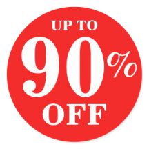 Bright Red Up To 90% OFF Sale Business Stickers