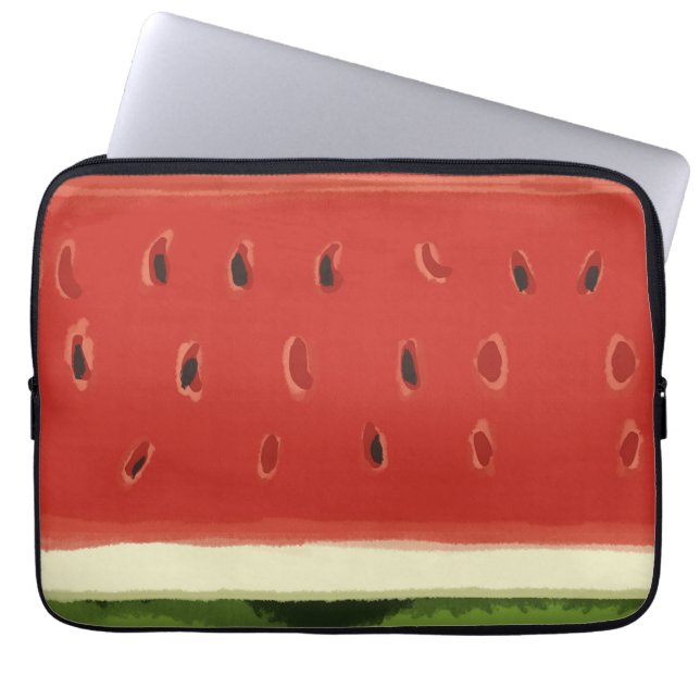Bright Red Watercolor Watermelon Electronics Bag (Front)