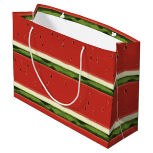 Bright Red Watercolor Watermelon Gift Bag