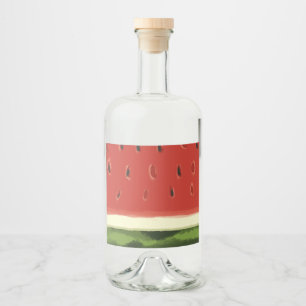 Bright Red Watercolor Watermelon Label Set