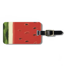 Bright Red Watercolor Watermelon Luggage Tag